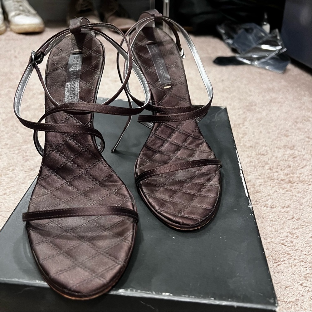 Bcbg Satin brown heels